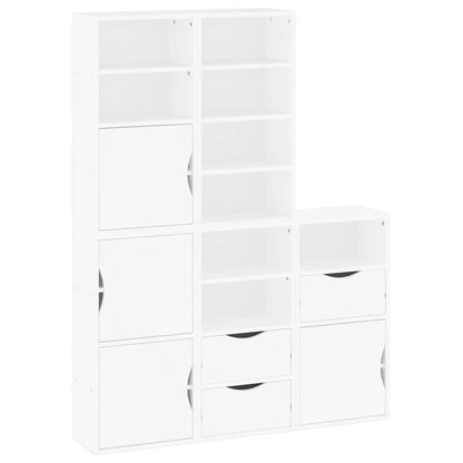 Bijzetkasten 5 st ODDA 40x24x79 cm massief grenenhout wit