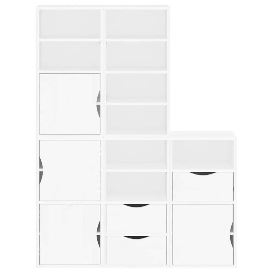 Bijzetkasten 5 st ODDA 40x24x79 cm massief grenenhout wit