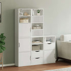 Kasten 5 st 40x24x79 cm massief grenenhout wit