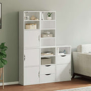 Kasten 5 st 40x24x79 cm massief grenenhout wit