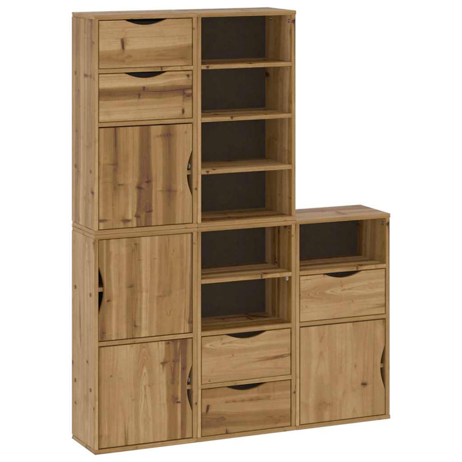 Bijzetkasten 5 st "ODDA" 40x24x79 cm massief grenenhout