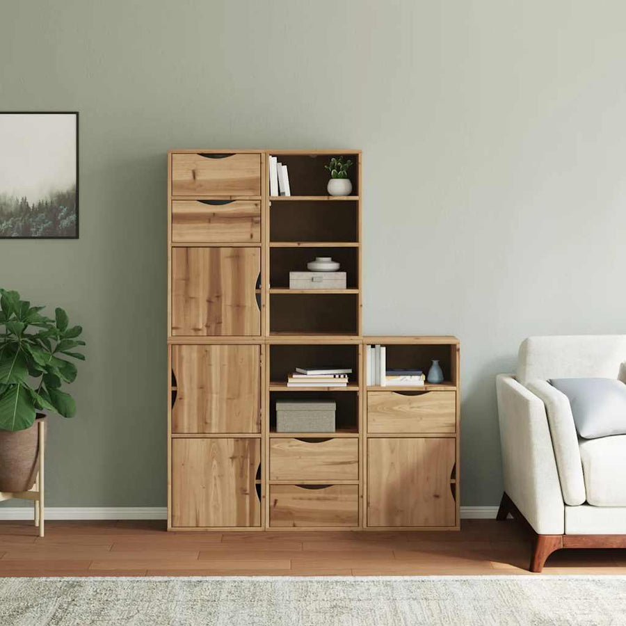 Bijzetkasten 5 st "ODDA" 40x24x79 cm massief grenenhout