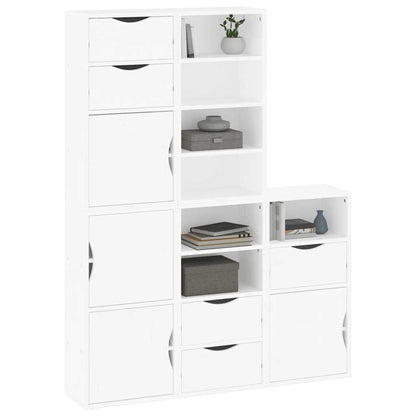 Bijzetkasten 5 st ODDA 40x24x79 cm massief grenenhout wit