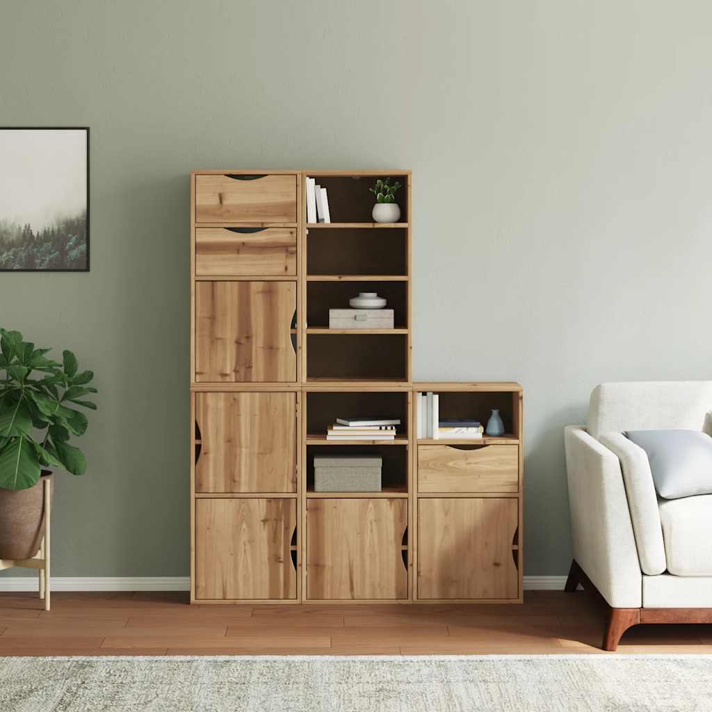 Bijzetkasten 5 st "ODDA" 40x24x79 cm massief grenenhout