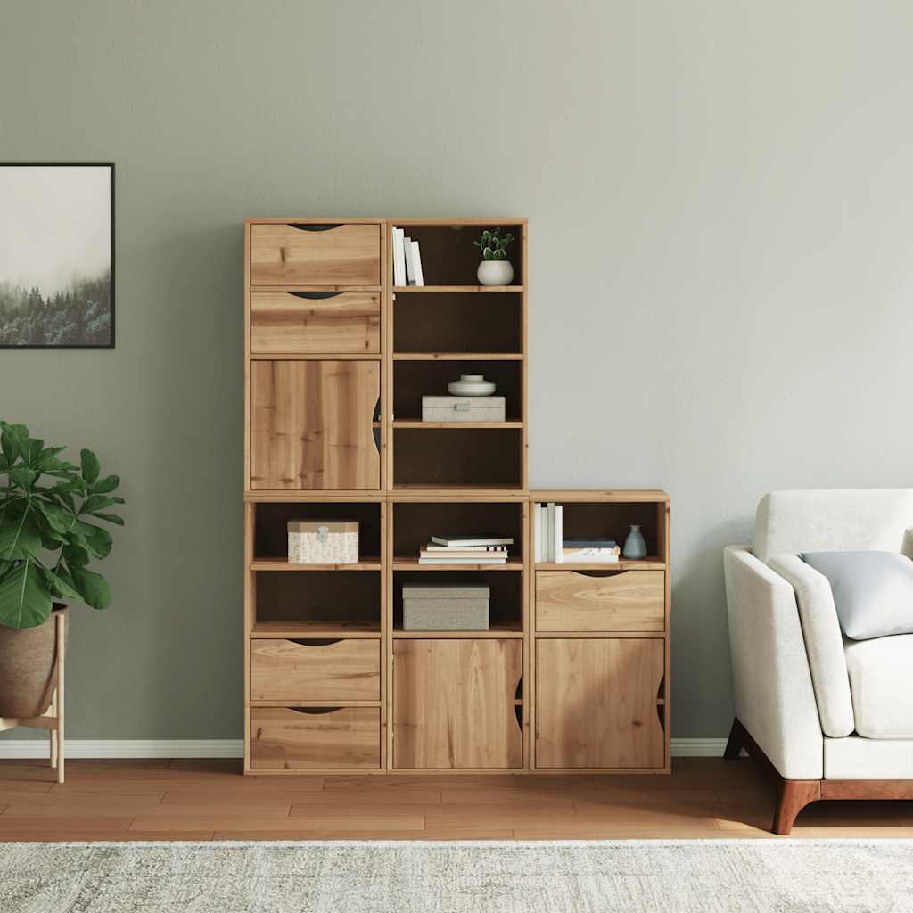 Bijzetkasten 5 st "ODDA" 40x24x79 cm massief grenenhout