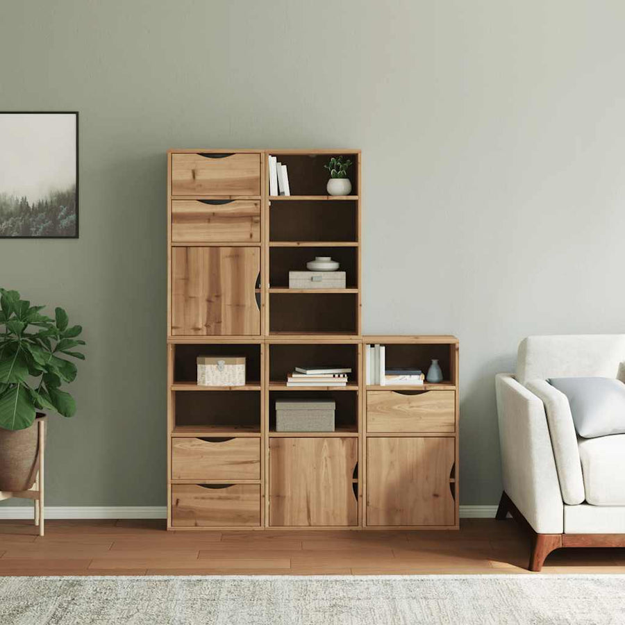 Bijzetkasten 5 st "ODDA" 40x24x79 cm massief grenenhout