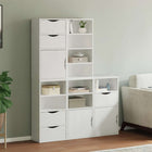 Bijzetkasten massief grenenhout 5 st 40x24x79 cm wit