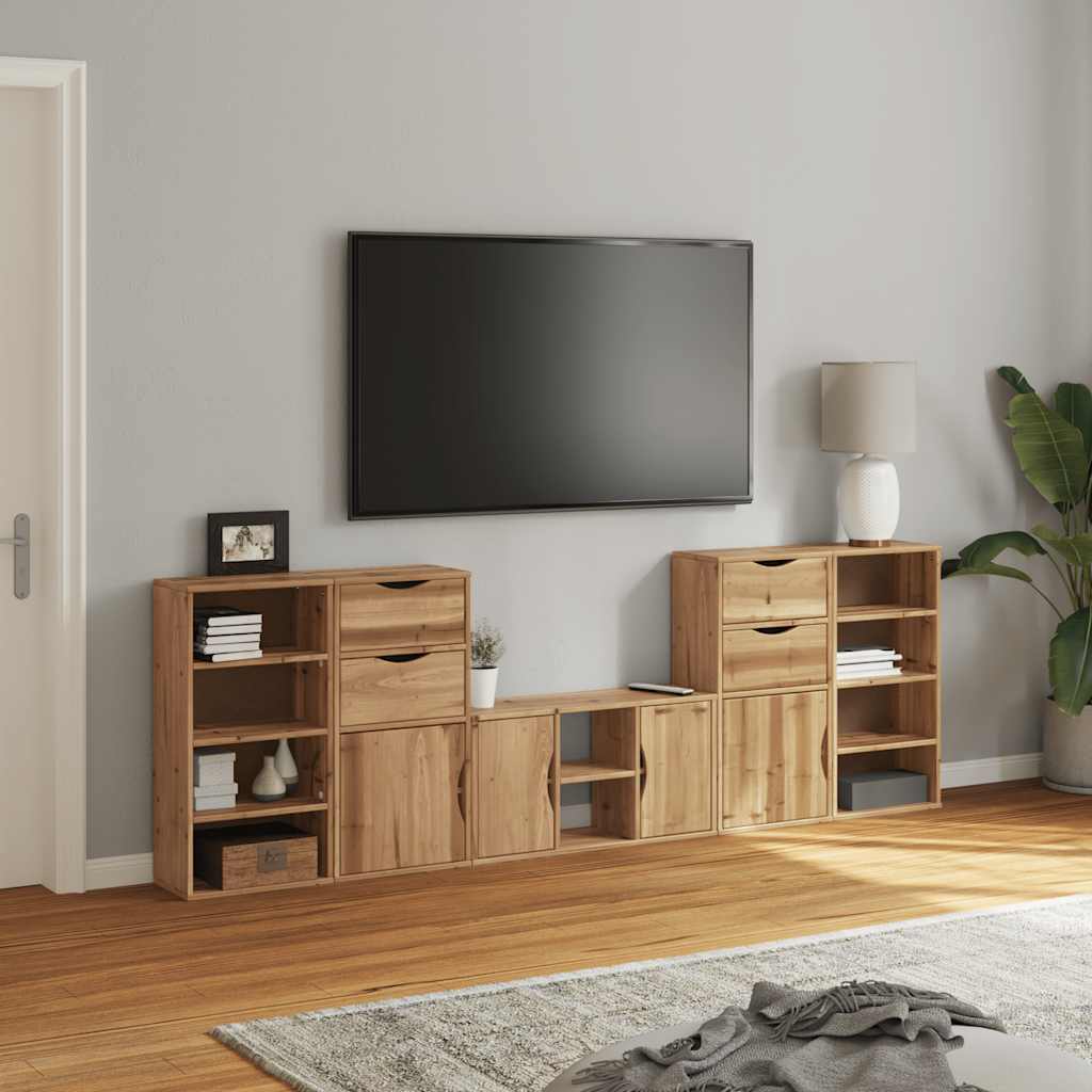 5-delige tv-meubels met opbergruimte ODDA massief grenenhout
