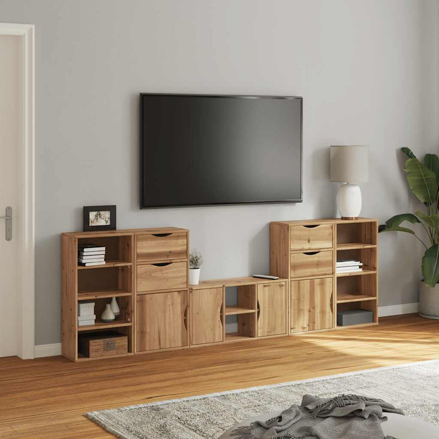 5-delige tv-meubels met opbergruimte ODDA massief grenenhout