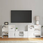 Tv-meubel 5-delig massief grenenhout wit