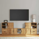 Tv-meubel set 5-delig massief grenenhout