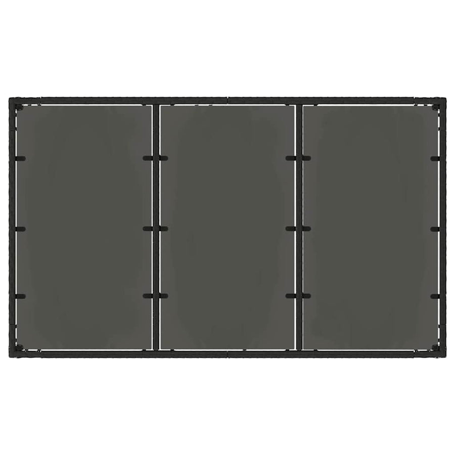 Tuin eettafelset 5 pcs Zwart poly rattan