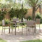 Outdoor dining set 5 pcs Grey poly rattan
