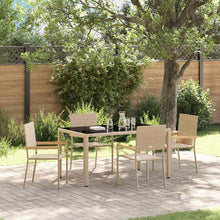 Tuin eettafelset 5 pcs Beige poly rattan
