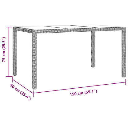 Tuin eettafelset 5 pcs Beige poly rattan
