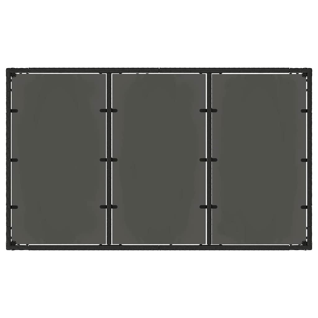 Tuin eettafelset 7 pcs Zwart poly rattan