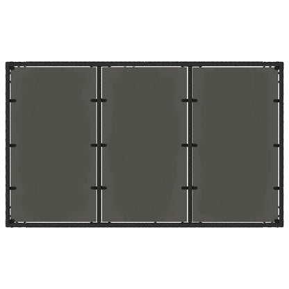Tuin eettafelset 7 pcs Zwart poly rattan
