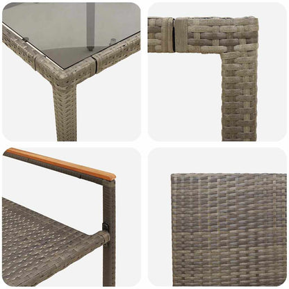 Tuin eettafelset 7 pcs Grijs poly rattan