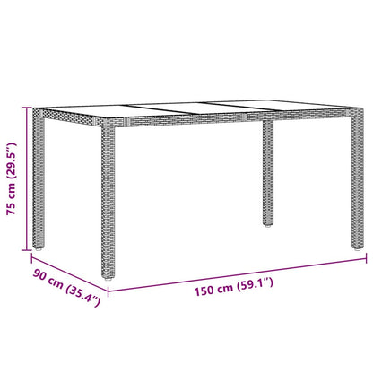 Tuin eettafelset 7 pcs Grijs poly rattan