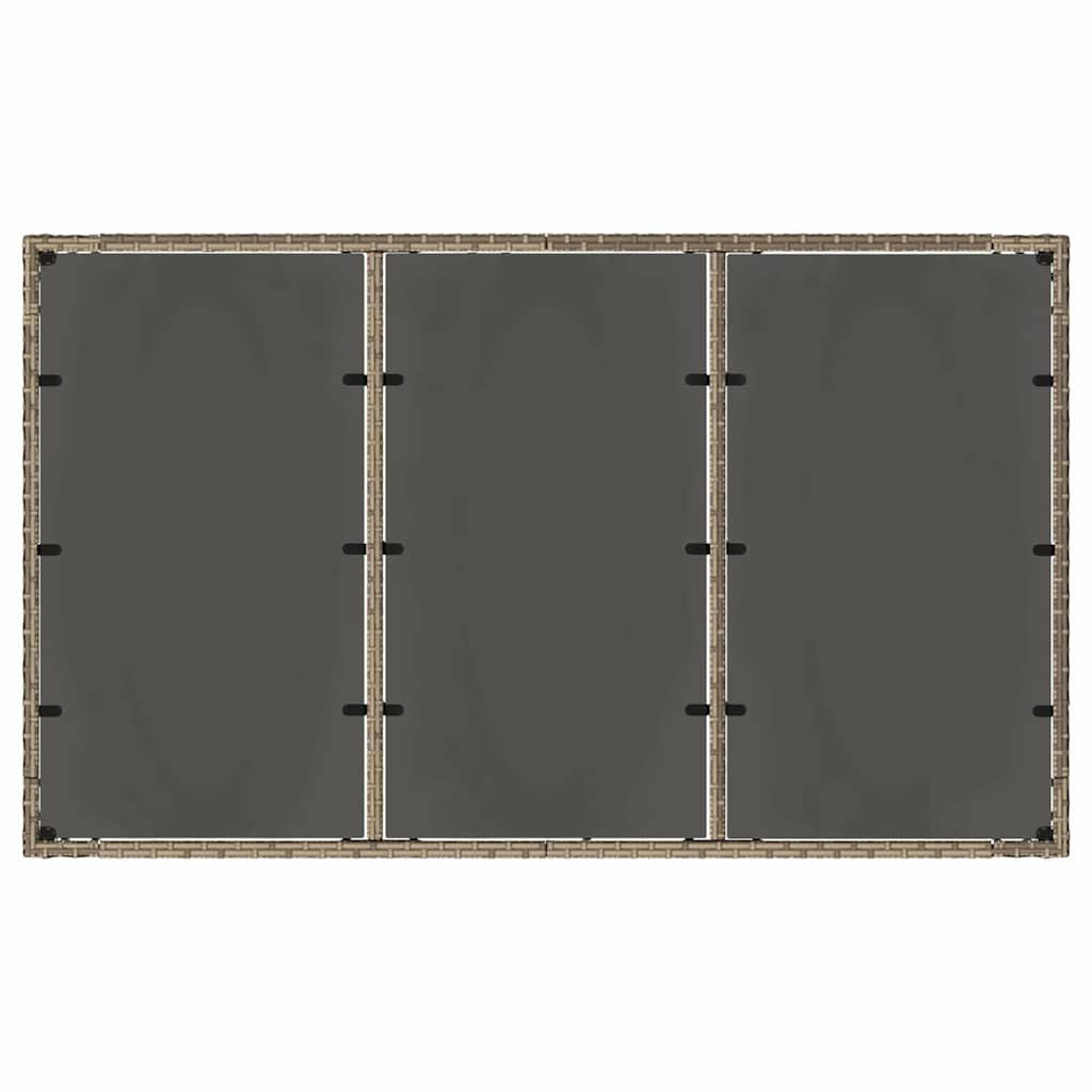 Tuin eettafelset 7 pcs Grijs poly rattan