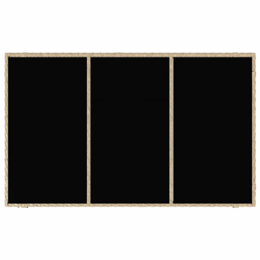 Tuin Eettafelset 7 Pcs Poly Rattan 6-Persoons 150 cm tafellengte Beige