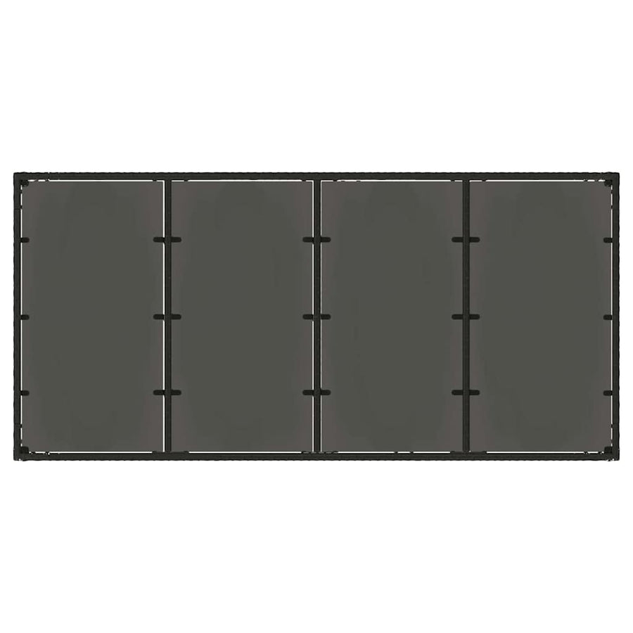 Tuin eettafelset 7 pcs Zwart poly rattan
