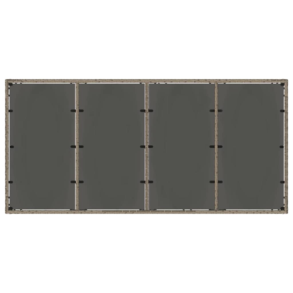 Tuin eettafelset 7 pcs Grijs poly rattan