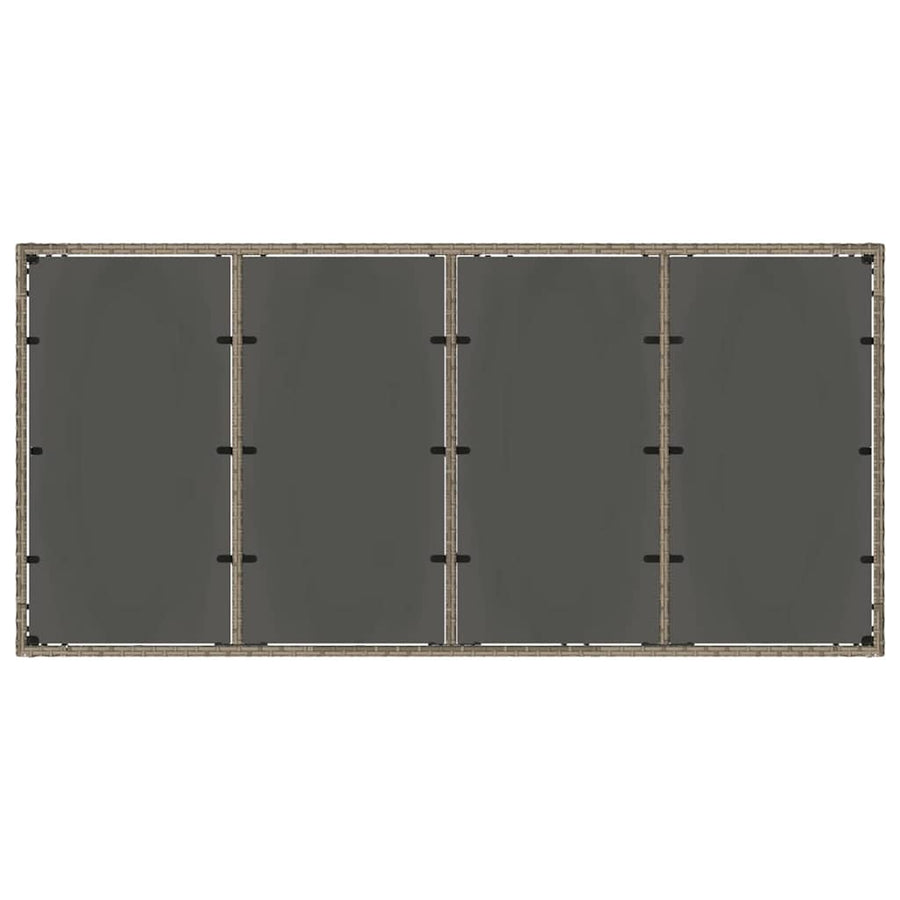 Tuin eettafelset 7 pcs Grijs poly rattan