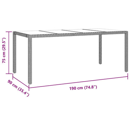 Tuin eettafelset 7 pcs Beige poly rattan