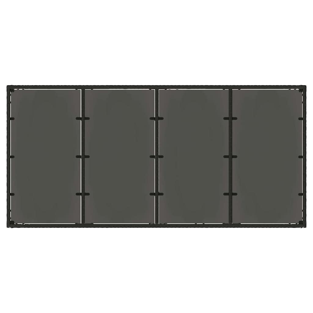 Tuin Eettafelset 9 Pcs Poly Rattan 8-Persoons 190 cm tafellengte Zwart