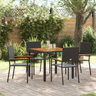 Eettafelset tuin 5-delig polyrattan zwart