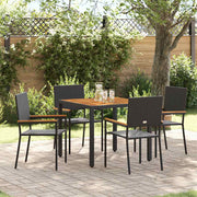 Eettafelset tuin 5-delig polyrattan zwart