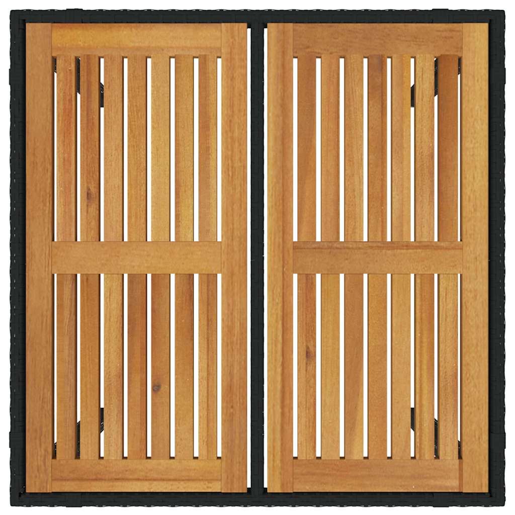 Tuin Eettafelset 5 Pcs Poly Rattan Vierzitsbank 90 cm tafellengte Zwart