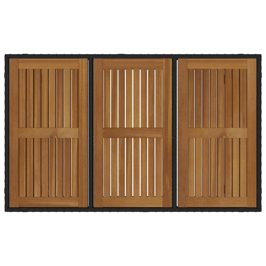 Tuin eettafelset 5 pcs Zwart poly rattan