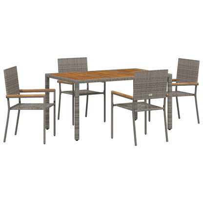 Tuin Eetset 5 Pcs 150 X 90 X 75 Cm Poly Rattan Vierzitsbank