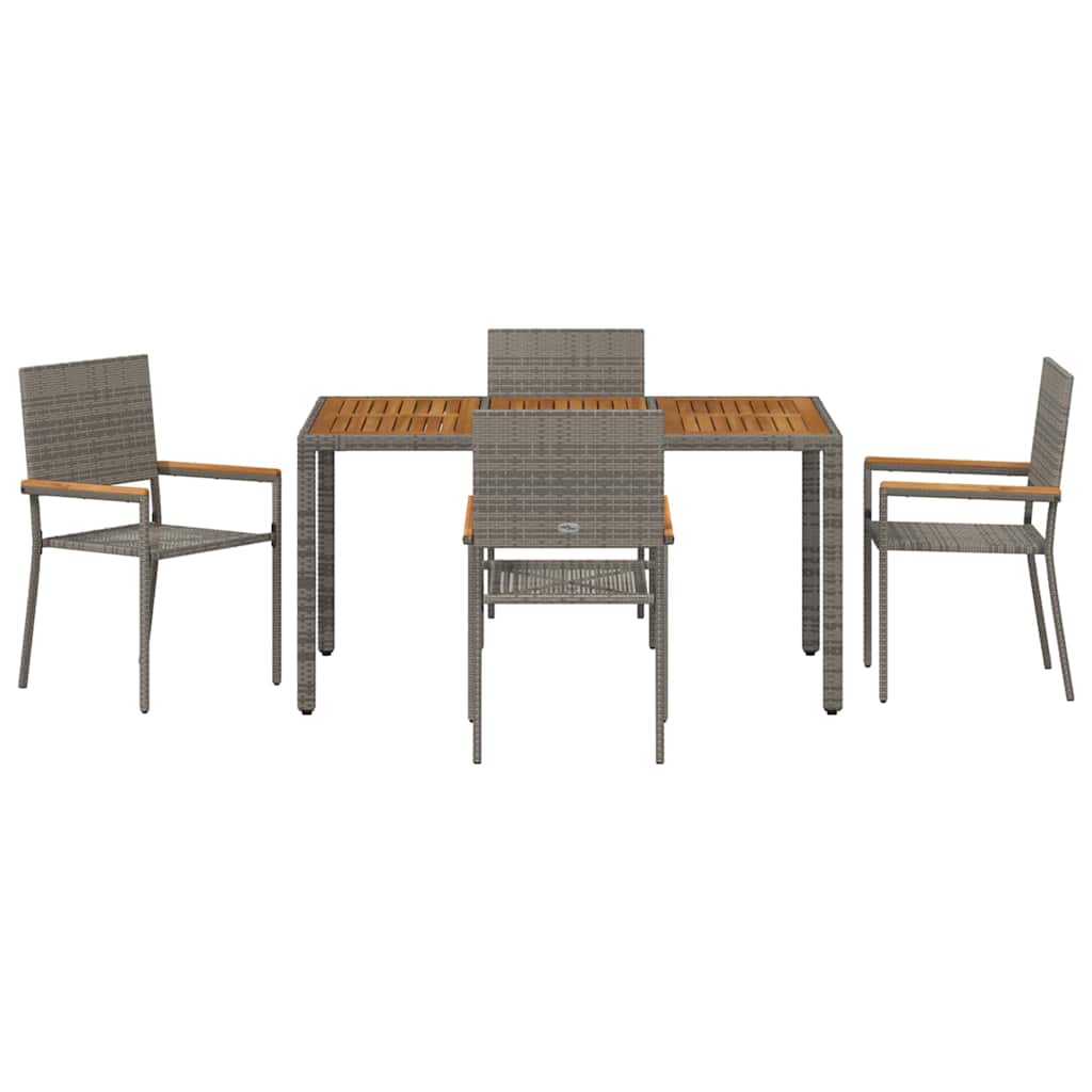 Tuin Eetset 5 Pcs 150 X 90 X 75 Cm Poly Rattan Vierzitsbank