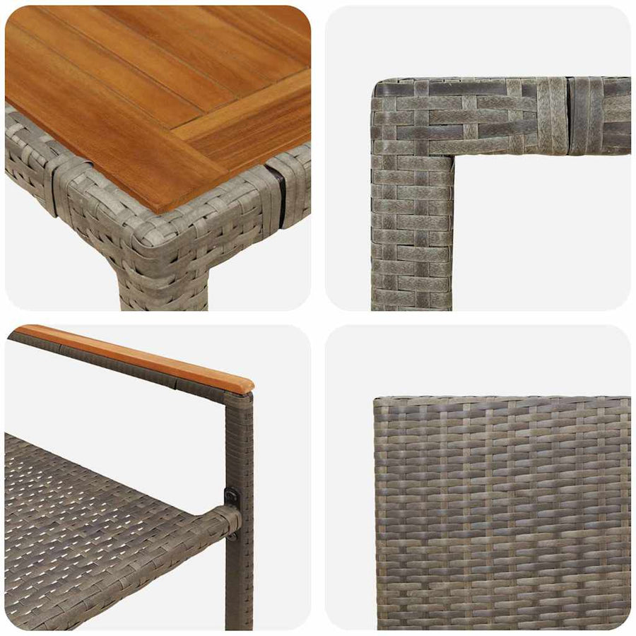 Tuin Eetset 7 Pcs 150 X 90 X 75 Cm Poly Rattan 6-Persoons