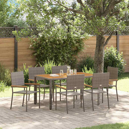 Tuin Eetset 7 Pcs 150 X 90 X 75 Cm Poly Rattan 6-Persoons