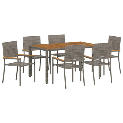 Tuin Eetset 7 Pcs 150 X 90 X 75 Cm Poly Rattan 6-Persoons