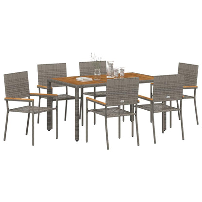 Tuin Eetset 7 Pcs 150 X 90 X 75 Cm Poly Rattan 6-Persoons