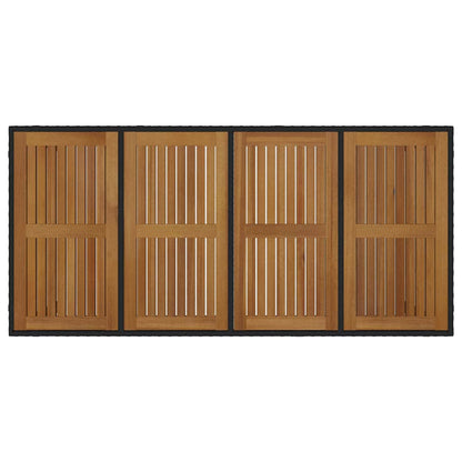 Tuin eettafelset 7 pcs Zwart poly rattan