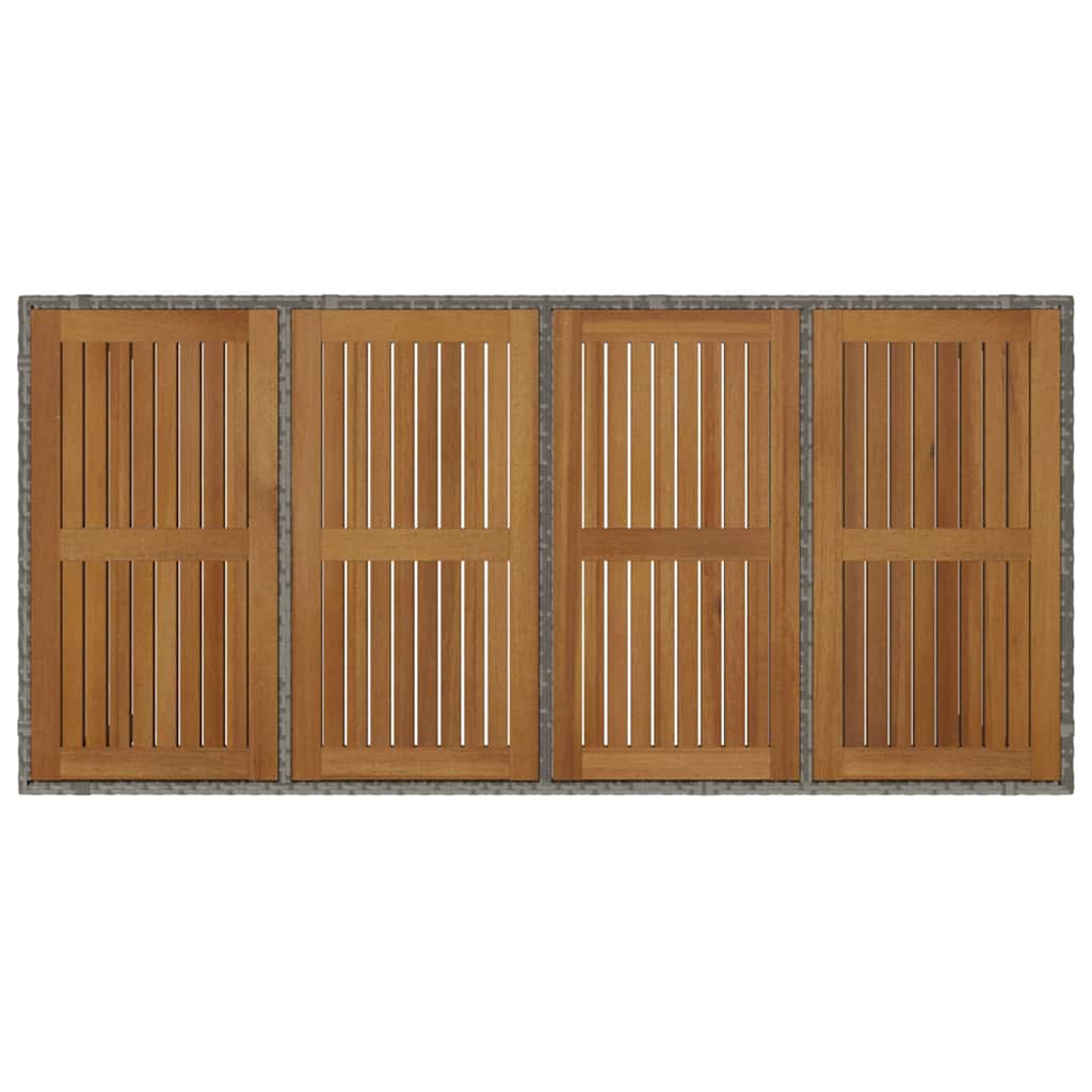 Tuin eettafelset 7 pcs Grijs poly rattan