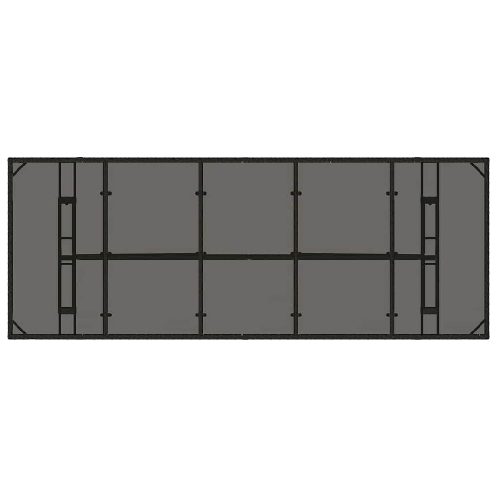 Tuin Eetset 9 pcs Zwart Poly riet