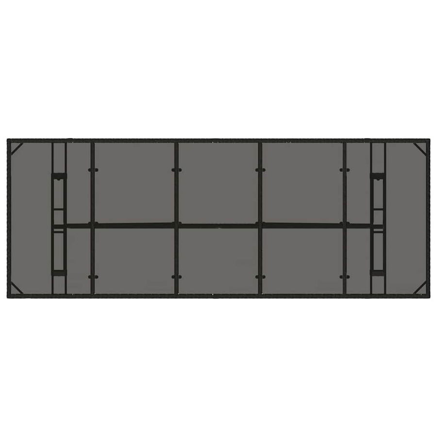 Tuin Eetset 9 pcs Zwart Poly riet