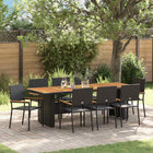 Tuinset poly rattan 8-persoons zwart