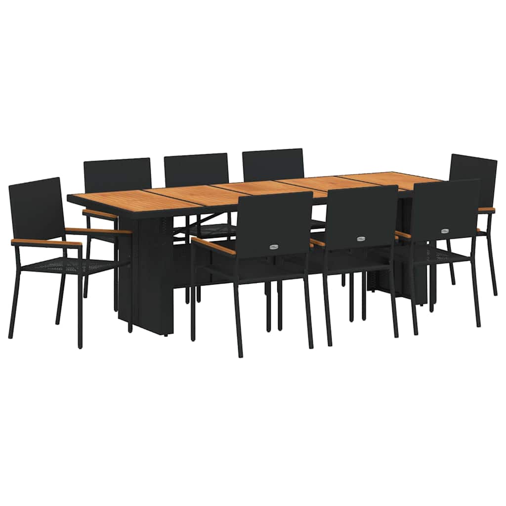 Tuin Eettafelset 9 Pcs Poly Rattan 8-Persoons