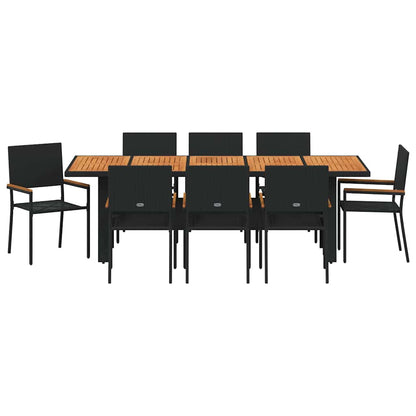 Tuin Eettafelset 9 Pcs Poly Rattan 8-Persoons