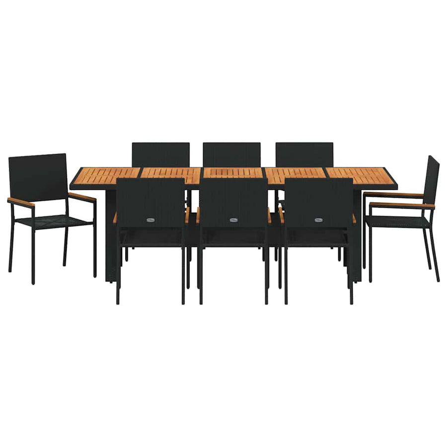 Tuin Eettafelset 9 Pcs Poly Rattan 8-Persoons