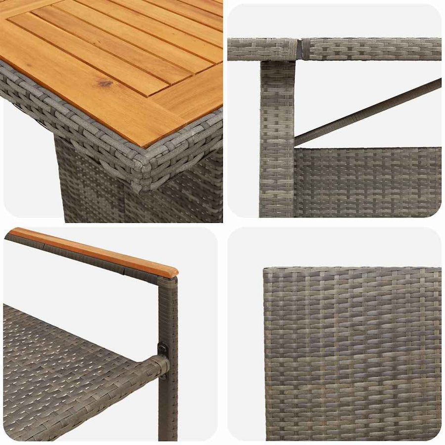 Tuin Eetset 9 Pcs Poly Riet 8-Persoons