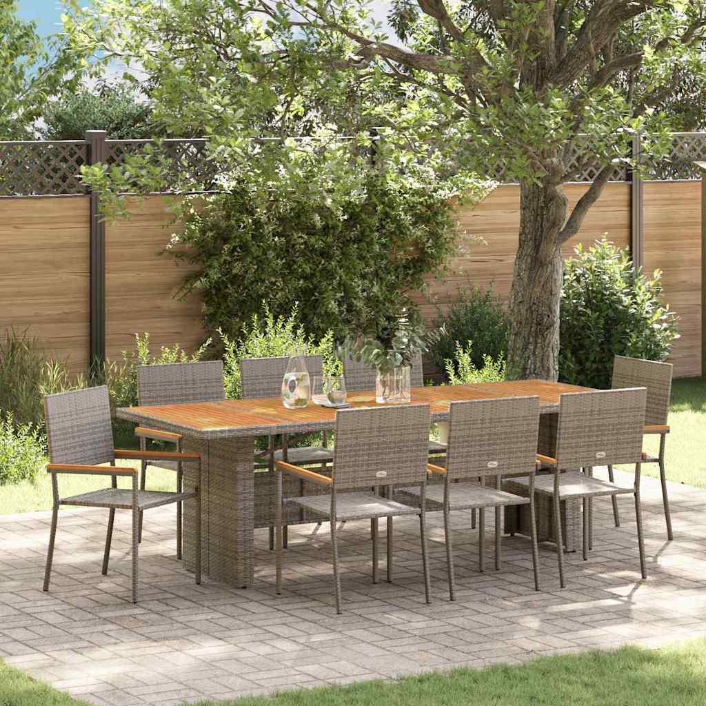 Tuin Eetset 9 Pcs Poly Riet 8-Persoons